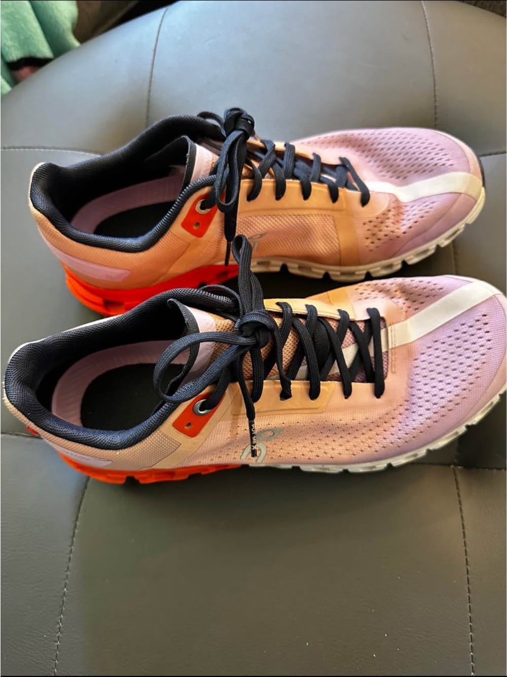 On Running Women's Pink and Orange Trail-Ready Athletic Shoes